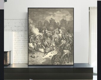 THE PUNISHMENT Of ANTIOCHUS-Gustave Doré,Antique Wall Art,Vintage Religious Giclee Art Print,Bible Verse Art,Custom sizes available