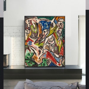 Esfuerzo de pájaro-Jackson Pollock, decoración de la oficina en casa, cartel de bellas artes, cartel de arte abstracto, expresionismo, impresión giclée, arte de pared, tamaños personalizados disponibles