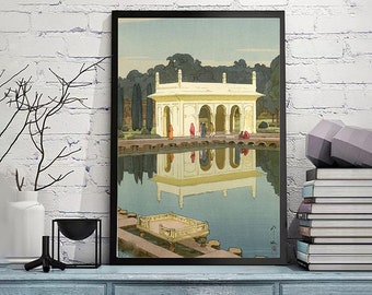 吉田博によるインドと東南アジアシリーズより「ウダイプールの宮殿