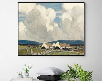 The Stone Walls of Galway, 1932-Paul henry,,Realism,Post-Impressionist art,canvas Wall Art poster,Ireland landscape,Custom sizes available