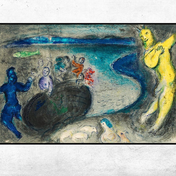 Le songe du capitaine Bryaxis-Marc Chagall,Home office decor,NY Exhibition Print,canvas Wall Art poster,Custom sizes available