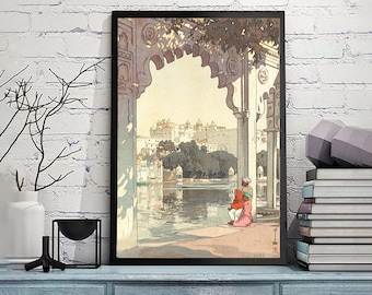 吉田博によるインドと東南アジアシリーズより「ウダイプールの宮殿