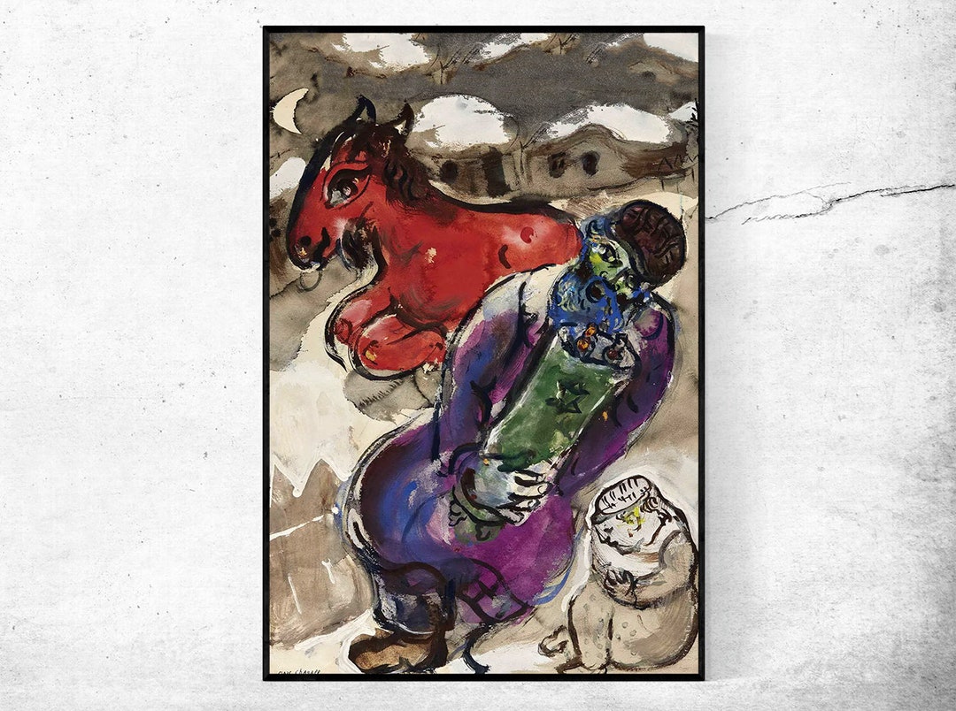 Marc Chagall (1887-1985), Rabbin à la Torah sur les toits de Vitebsk