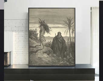 THE TRIAL Of ABRAHAM'S Fauth-Gustave Doré,Antique Wall Art,Vintage Religious Giclee Art Print,Bible Verse Art,Custom sizes available