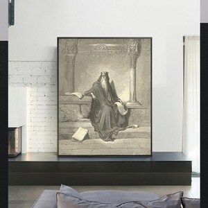 SOLOMON -Gustave Doré,Antique Wall Art,Vintage Religious Giclee Art Print,Bible Verse Art,Custom sizes available