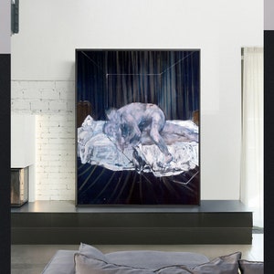 Dos figuras: Francis Bacon, decoración de la oficina en el hogar, decoración moderna de la pared, arte surrealista, arte en lienzo, impresión Giclee, tamaños personalizados disponibles