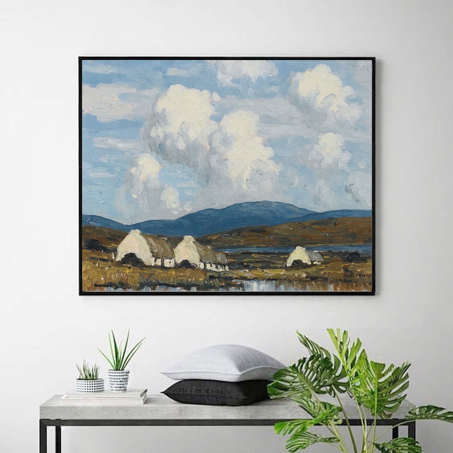 Cottages in the West-Paul henry,office,Realism,Post-Impressionist art,canvas Wall Art poster,Ireland landscape,Custom sizes available