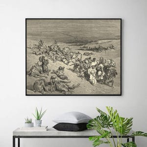 THE MURRAIN Of BEASTS-Gustave Doré, antieke muurkunst, vintage religieuze giclee-kunstdruk, bijbelverskunst, aangepaste maten beschikbaar