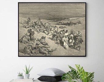 THE MURRAIN Of BEASTS-Gustave Doré,Antique Wall Art,Vintage Religious Giclee Art Print,Bible Verse Art,Custom sizes available