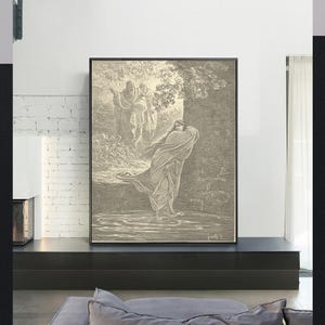 SUSANNA in THE BATH-Gustave Doré,Antique Wall Art,Vintage Religious Giclee Art Print,Bible Verse Art,Custom sizes available