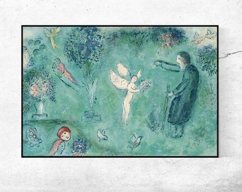 Le Verger de Philetas - Marc Chagall, Hemmakontorsinredning, Utställningstryck i New York, Canvastavla, Anpassade storlekar tillgängliga
