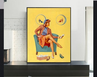 The High Sign, 1942-GIL ELVGREN,Giclee Repro Print,Retro Deco Pin-Up,American pin up girl,Home Office Decor,Wall Art,Custom size available