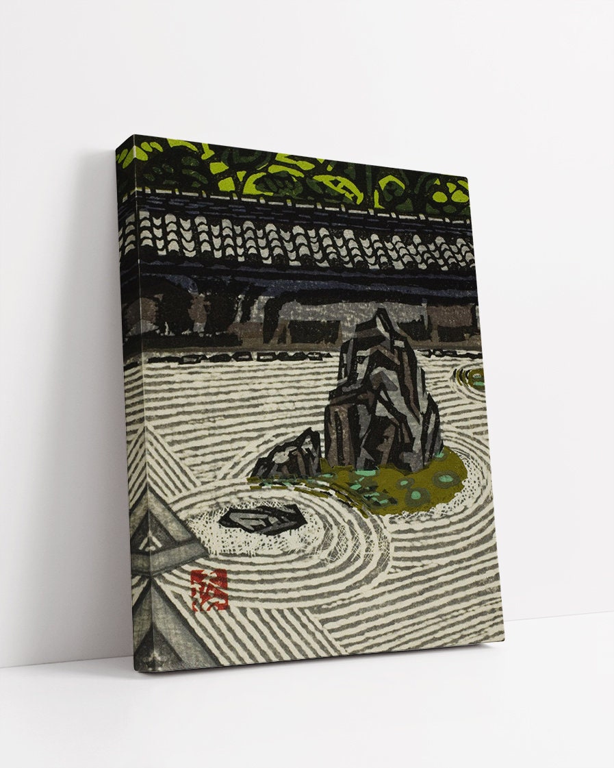 Garden in Ryuanji by Hashimoto Okiie Vintage Japan Poster,japanese