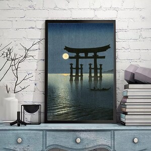 Shrine Gate of Miyajima by Koho Shoda-Vintage Japan Poster,Japanese print,Ukiyoe Art,Woodblock reprints, giclée print,Custom size available