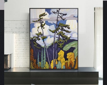the-pines-Lawren Stewart Harris,home office decor, geometric abstractions,the Group of Seven,Canadian landscape art,Custom sizes available