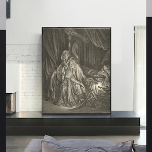 JUDITH AND HOLOFERNES -Gustave Doré,Antique Wall Art,Vintage Religious Giclee Art Print,Bible Verse Art,Custom sizes available