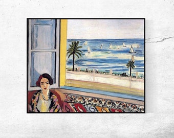 Seated Woman, Back Turned to the Open Window-Henri Matisse,Matisse Poster,Giclee Print,Expressionism,Fauvism,Wall Art,Custom size available