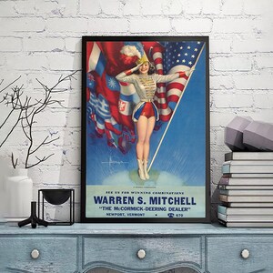 Pin-Up Poster-Rolf Armstrong,Giclee Repro Print,Retro Deco Pin-Up,American pin up girl,Home Office Decor,Wall Art,Custom size available