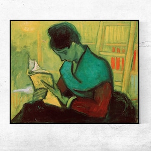 The Novel Reader-Vincent van Gogh,Home decor,Realism,Post-Impressionism,canvas Wall Art poster Gift Ideas,Custom sizes available