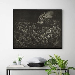 THE MIDIANITES Put To FLIGHT-Gustave Doré, antieke muurkunst, vintage religieuze giclee-kunstdruk, bijbelverskunst, aangepaste maten beschikbaar