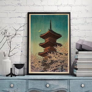 TWO WOODBLOCK PRINTS-Kawase Hasui,Home office decor,Kawase Hasui Print,Japanese Print ,Ukiyo-e Poster,Wall Art poster,Custom sizes available