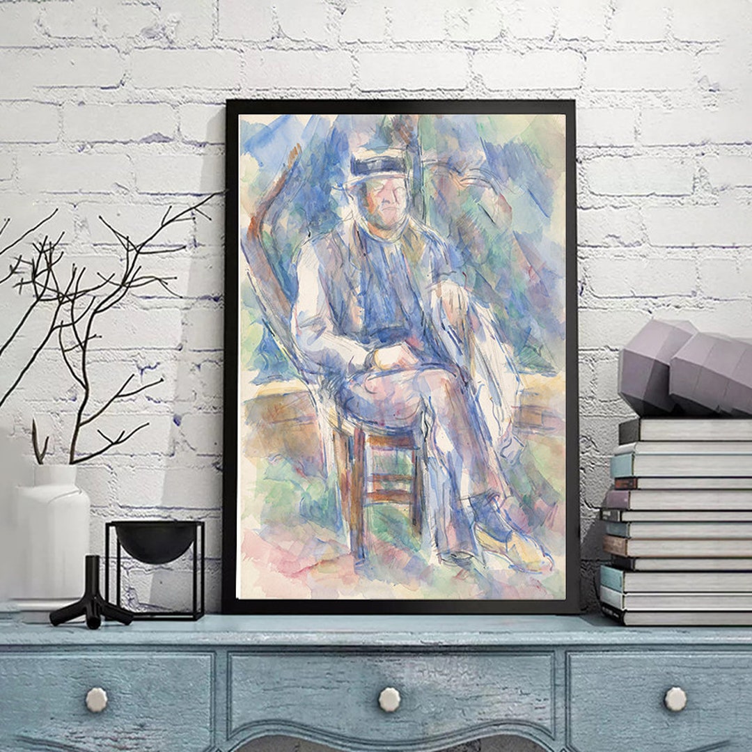 Man Wearing a Straw Hatpaul Cezanne,home Office Decor,fine Art Poster