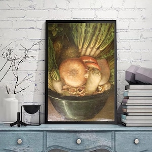 l&#39;ortolano-Giuseppe Arcimboldo,Italian Painter,Colorful Botanical Art,Home office decor,Gift Idea,Vintage Wall Art,Custom sizes available