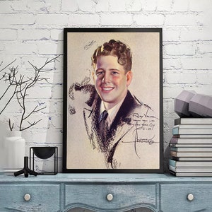 Rudy_Vallee-Rolf_Armstrong,Giclee Repro Print,Retro Deco Pin-Up,American pin up girl,Home Office Decor,Wall Art,Custom size available