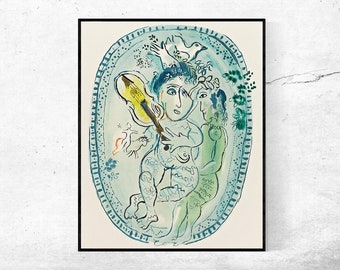 Spelet, 1966 - Marc Chagall, Hemmakontorsinredning, Utställningstryck i New York, Canvastavla, Anpassade storlekar tillgängliga