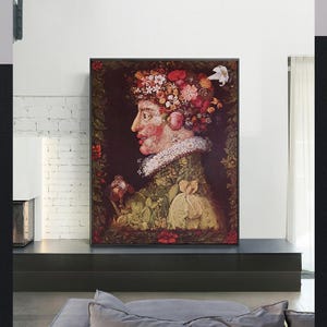 Giuseppe Arcimboldo,Italian Painter,Colorful Botanical Art,Home office decor,Gift Idea,Vintage Wall Art,Custom sizes available
