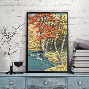 Oirase no AKI (Autumn at Oirase) by Kawase Hasui,Vintage Japan Poster,Ukiyoe Art,Woodblock reprints, giclée print,Custom size available