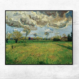 van gogh landscape under a stormy sky