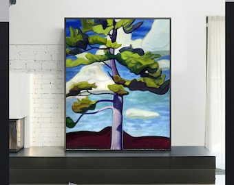 pine-Lawren Stewart Harris,home office decor, geometric abstractions,the Group of Seven,Canadian landscape art,Custom sizes available