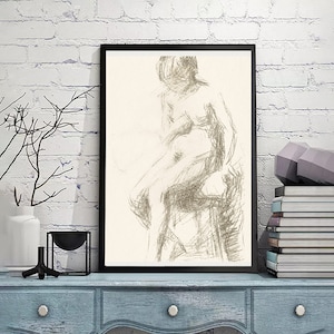 a naked woman-Reijer Stolk,Home Office Decor,Fine art Poster, Minimalism ,Giclee Print,Vintage illustrations Wall Art,Custom size available