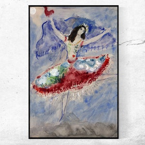 Zemphira-Marc Chagall,Home office decor,NY Exhibition Print,canvas Wall Art poster,Custom sizes available