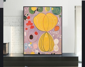 ten-largest-adulthood-Hilma Af Klint, decoración de oficina, cartel de arte abstracto, arte de lienzo, cartel de arte de decoración de pared, impresión Giclee, tamaños personalizados disponibles