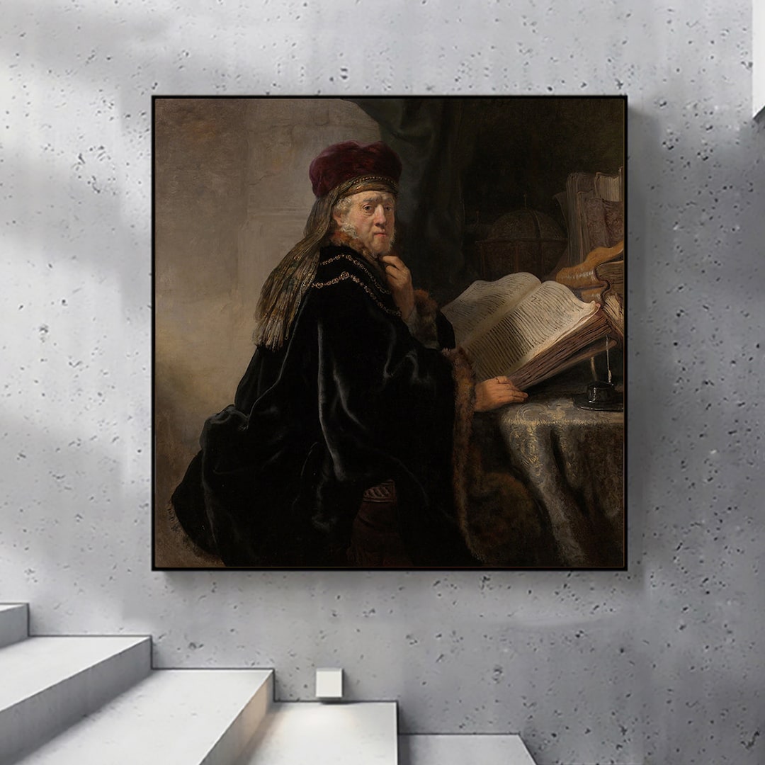 Scholar at His Study, 1634rembrandt,home Office Decor,reproduction of
