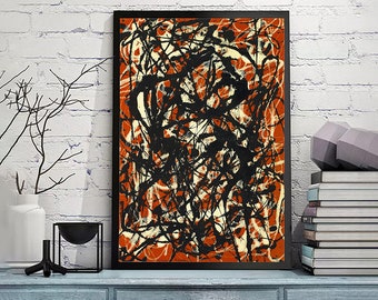 Forme libre-Jackson Pollock,Décor de bureau à domicile,Affiche d’art,Affiche d’art abstrait,Expressionnisme,Impression Giclée,Art mural,Tailles personnalisées disponibles