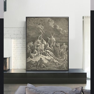 THE BRAZEN SERPENT-Gustave Doré,Antique Wall Art,Vintage Religious Giclee Art Print,Bible Verse Art,Custom sizes available