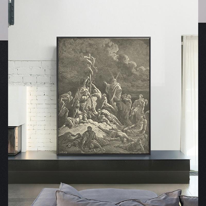 THE BRAZEN Serpent-gustave Doré,antique Wall Art,vintage Religious