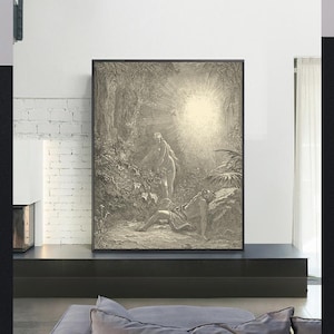 DE VORMING van EVE-Gustave Doré, antieke muurkunst, vintage religieuze giclee-kunstdruk, bijbelverskunst, aangepaste formaten beschikbaar