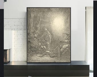 THE FORMATION of EVE-Gustave Doré,Antique Wall Art,Vintage Religious Giclee Art Print,Bible Verse Art,Custom sizes available
