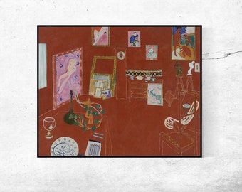 The Red Studio-Henri Matisse,Matisse Poster,Giclee Print,Expressionism,Fauvism,Home Office Decor,Wall Art,Custom size available
