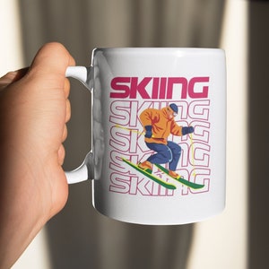 Skiing Enthusiast Coffee Mug – Perfect Gift For Skiers, Winter Sports Lovers, And Adventure Seekers – 11oz Ceramic Mug