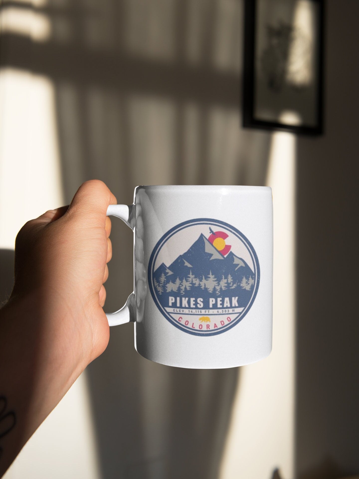 Pikes Peak Summit View Mug - Colorado Mountain Majesty Coffee Cup