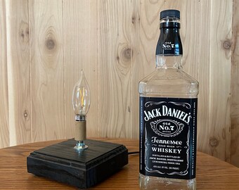 Jack Daniel's Recycled Bottle Lamp 375ml Whiskey Decor Rustic Light ...