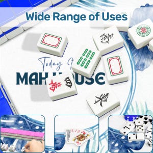 Coastal Mahjong Mat – Blue Palm Hibiscus Tabletop – Today It’s Mah House Game image 8