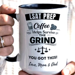 LSAT Prep Mug, Future Lawyer Coffee Mug, Law Student Gift, Motivational Exam Drinkware