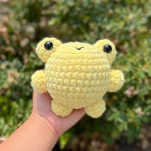 Crochet Frog - Soft Frog Plushie - Frog Stuffed Animal - Frog Toy - Chubby Frog - (Color: Yellow)
