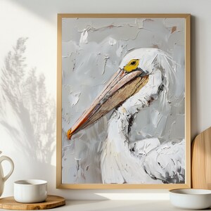 American White Pelican Print From an Original Impasto Oil Painting imagem 6